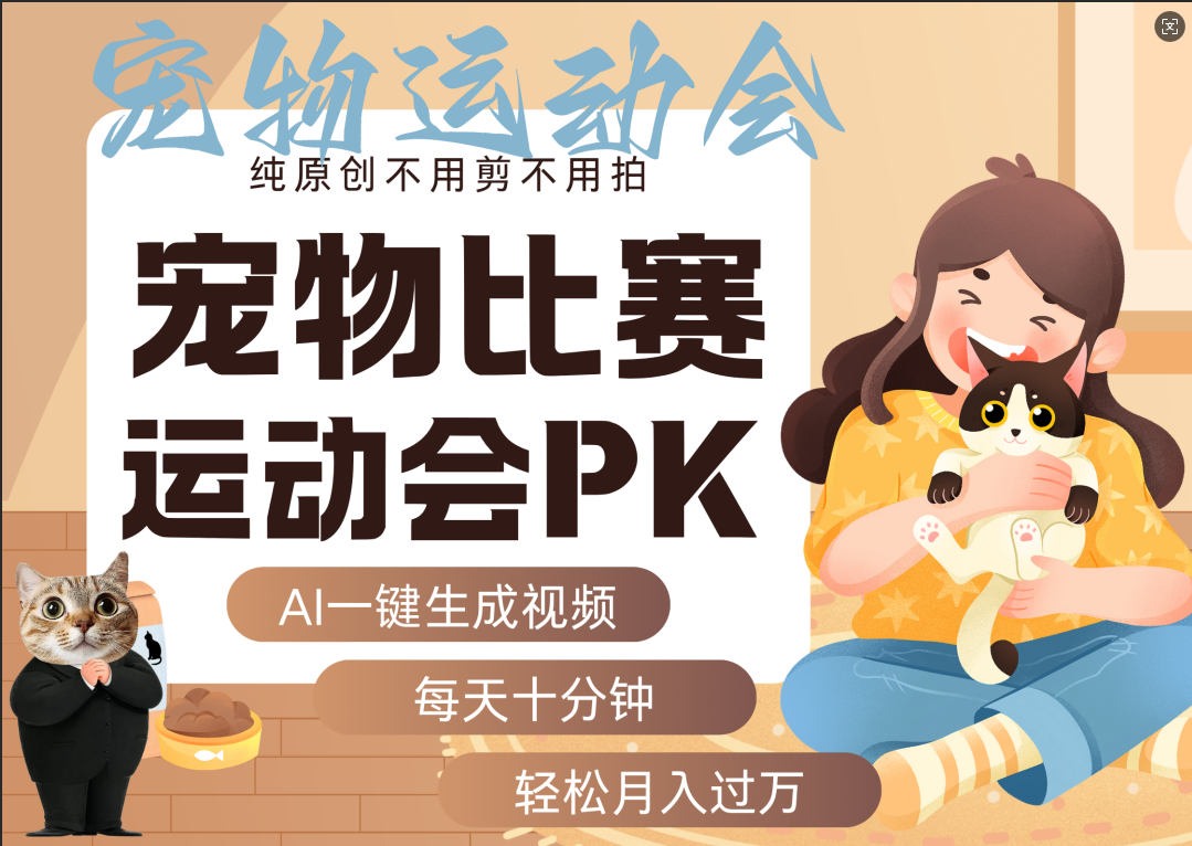 AI萌宠运动员跳水 射击 篮球 足球比赛 每天十分钟 附详细提示词文案库 代替做素材 卖提示词 卖虚拟资料 卖宠物产品 做宠物私人定制产品 带徒弟 带陪跑 卖课 创作者分成 月入5W+