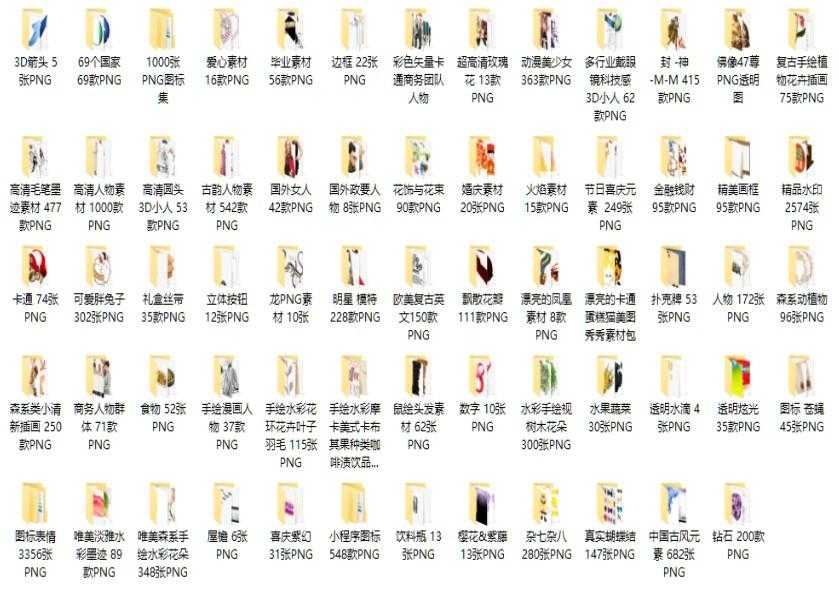 6000+免抠设计素材库：PNG透明背景资源大全